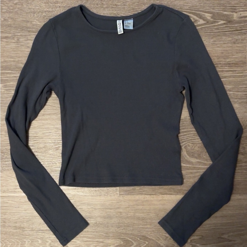 H&M Charcoal Long Sleeve Top